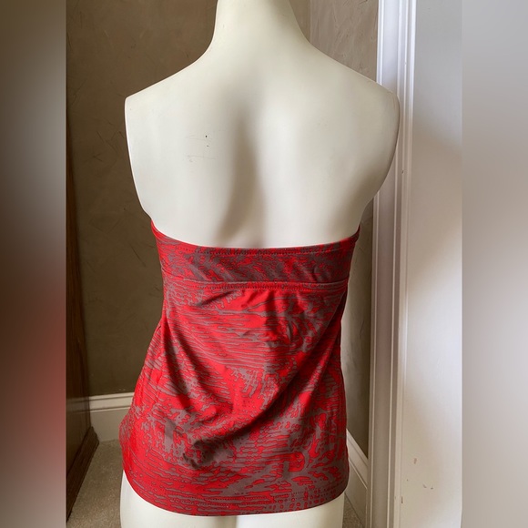 Massimo Womens Tankini Swimwear Strapless Tiger Striped Brown Red Size S - Picture 5 of 13